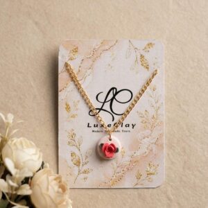 handmade clay pendant necklace