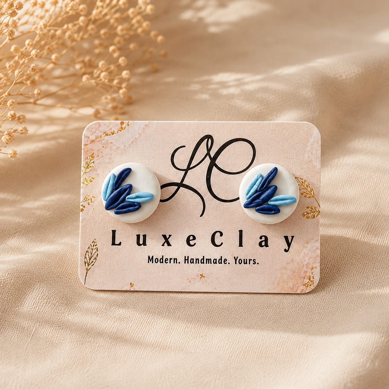 handmade pink floral clay stud earrings handmade pink floral clay stud earrings