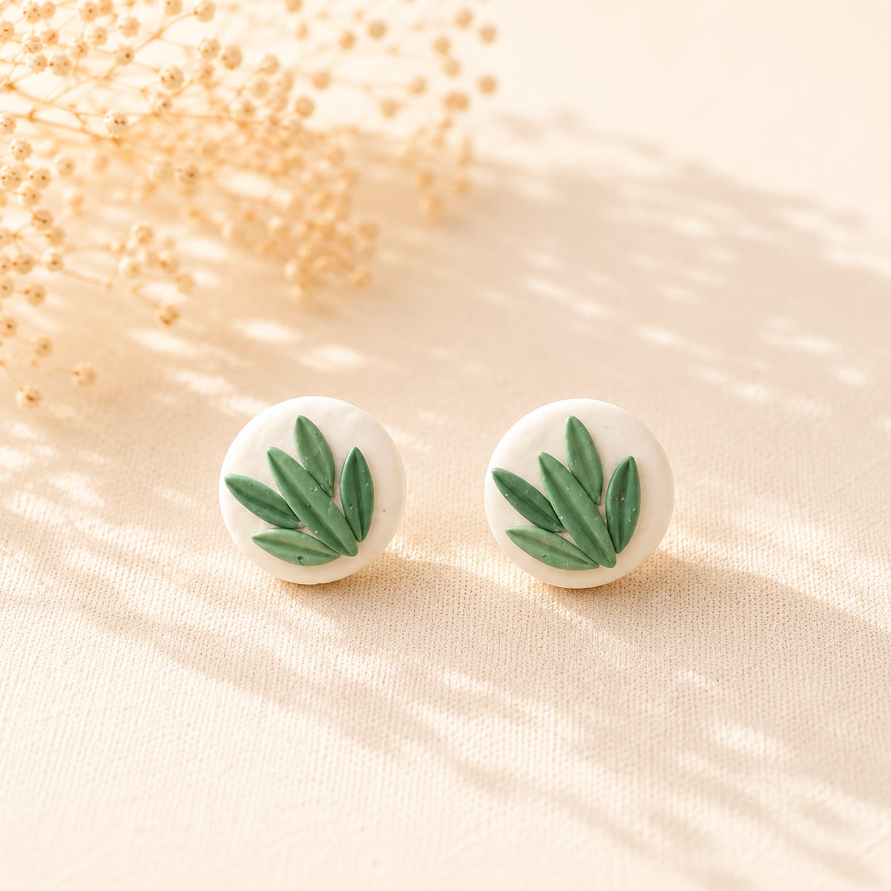 handmade pink floral clay stud earrings handmade pink floral clay stud earrings