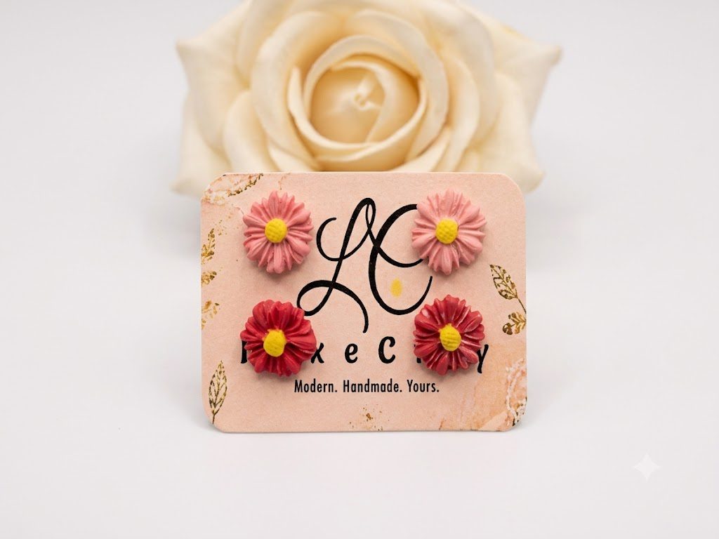 handmade daisy flower clay stud set handmade daisy flower clay stud set