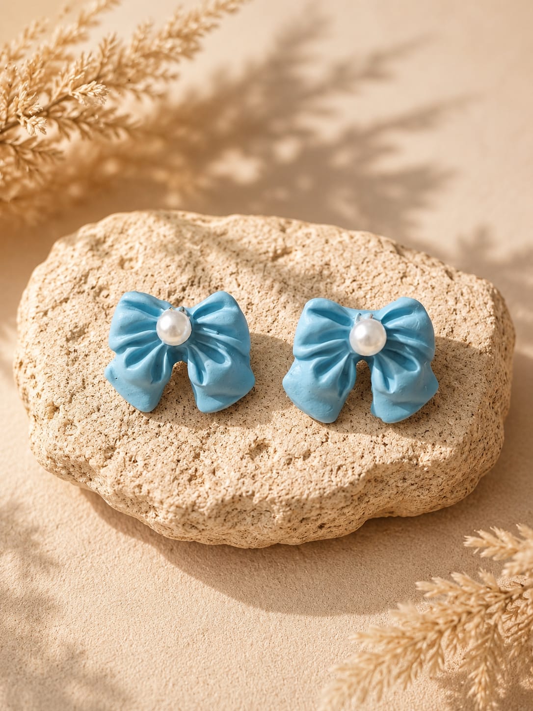 handmade clay patel ribbon studs handmade clay patel ribbon studs