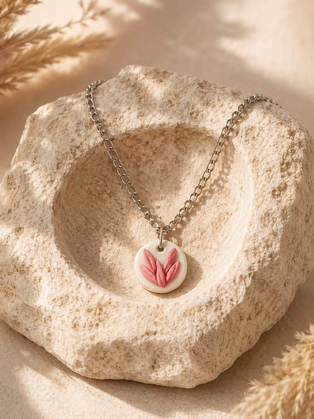 handmade clay minimalist leaf pendent handmade clay minimalist leaf pendent