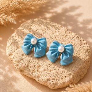 Home handmade clay patel ribbon studs