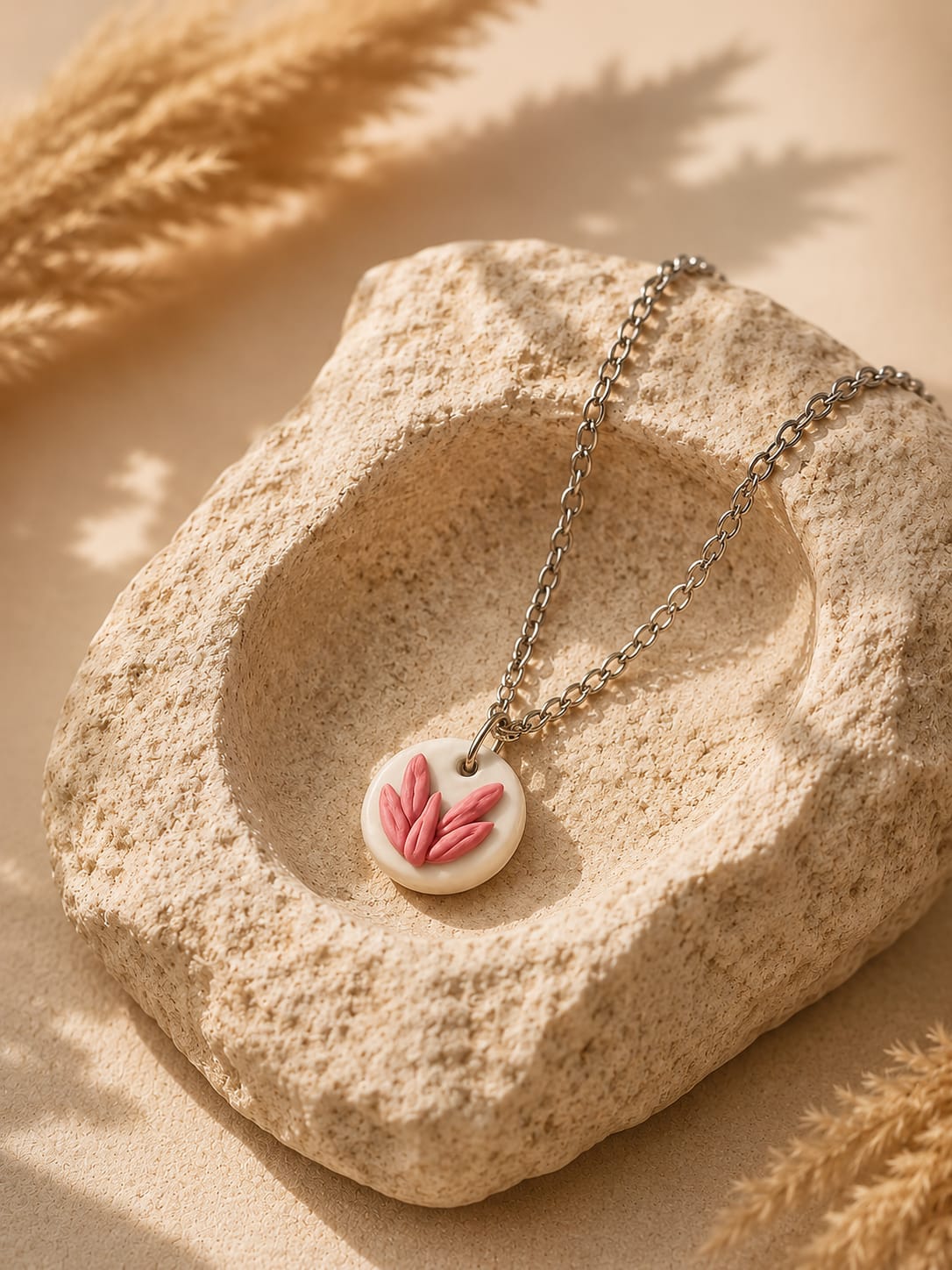 handmade clay minimalist leaf pendent handmade clay minimalist leaf pendent