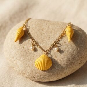 Home handmade clay golden mermaid charm pendant