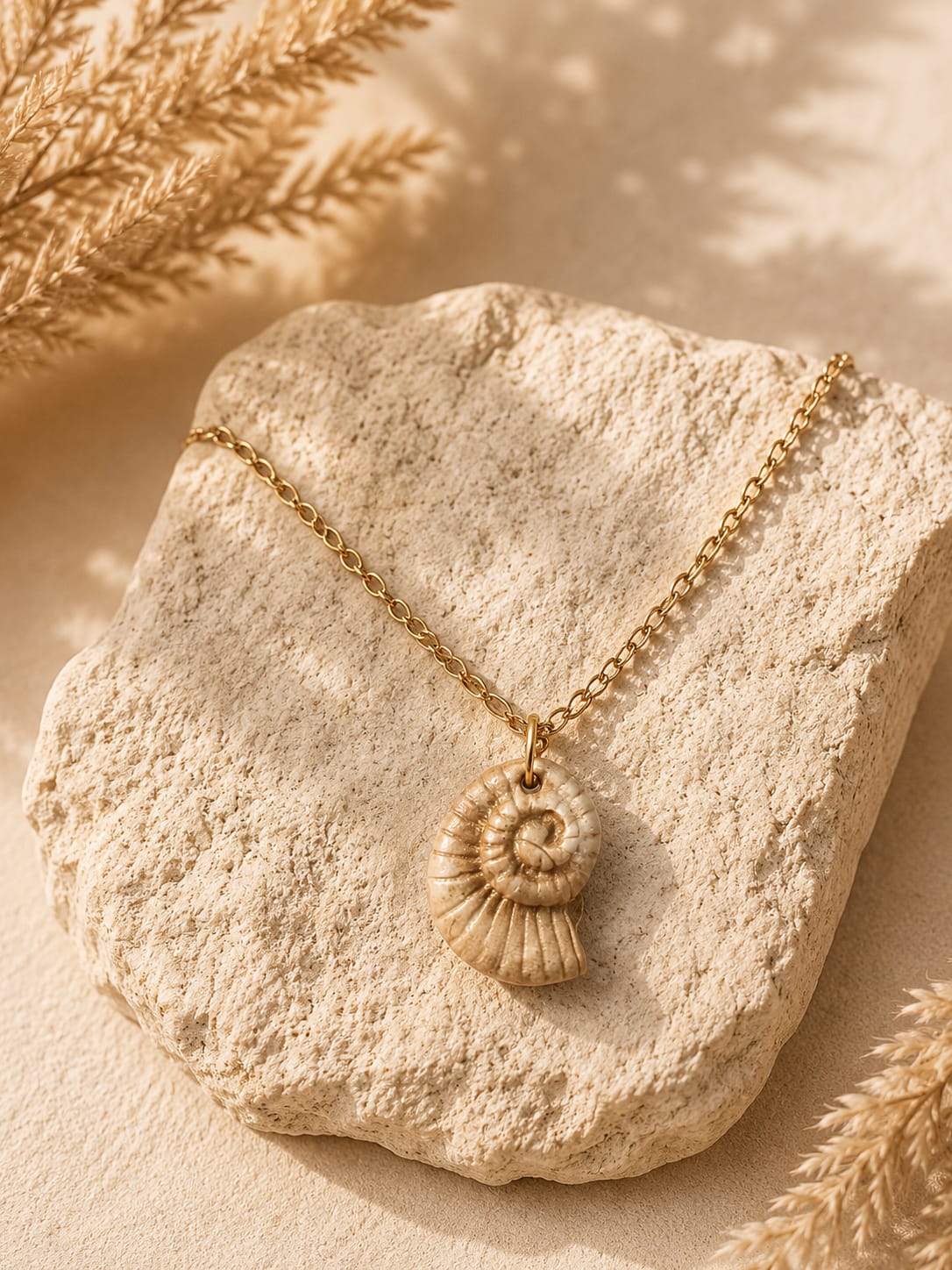 handmade clay spiral shell pendant handmade clay spiral shell pendant