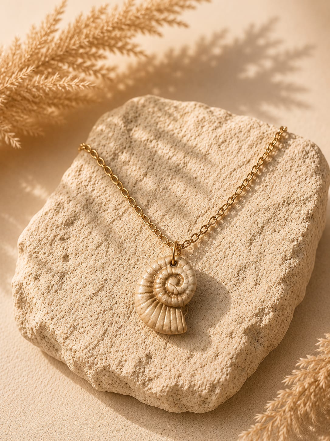 handmade clay spiral shell pendant handmade clay spiral shell pendant