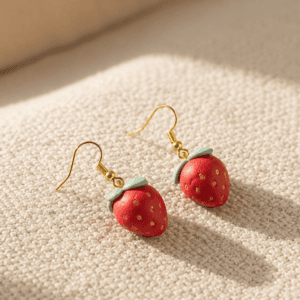 Berry Bliss Handmade Clay Strawberry Earrings